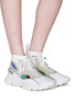 Figure View - Click To Enlarge - VALENTINO GARAVANI - Panelled sock knit high top sneakers
