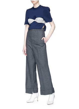 Figure View - Click To Enlarge - 10478 - Side split cropped sweater
