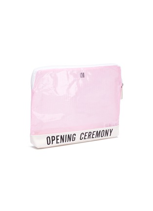 Detail View - Click To Enlarge - OPENING CEREMONY - Logo print nylon mesh clutch