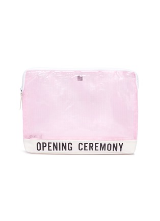 Main View - Click To Enlarge - OPENING CEREMONY - Logo print nylon mesh clutch