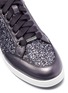Detail View - Click To Enlarge - JIMMY CHOO - 'Miami' leather trim star coarse glitter sneakers