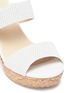 Detail View - Click To Enlarge - JIMMY CHOO - 'Parker 100' cork wedge embossed leather sandals