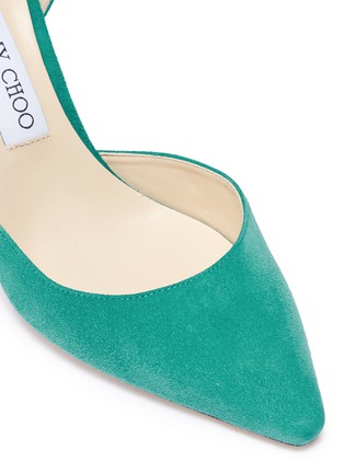 Detail View - Click To Enlarge - JIMMY CHOO - 'Esther 85' suede d'Orsay pumps
