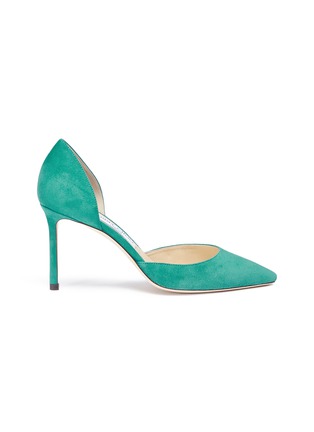 Main View - Click To Enlarge - JIMMY CHOO - 'Esther 85' suede d'Orsay pumps