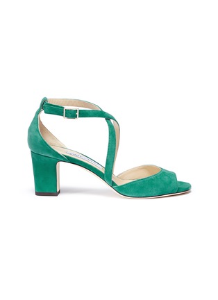 Main View - Click To Enlarge - JIMMY CHOO - 'Carrie 65' cross strap suede sandals