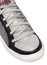 Detail View - Click To Enlarge - P448 - Glitter mesh panelled high top kids sneakers