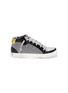 Main View - Click To Enlarge - P448 - Glitter mesh panelled high top kids sneakers
