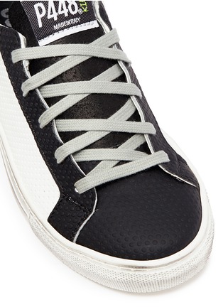 Detail View - Click To Enlarge - P448 - Rubber panel perforated leather kids sneakers
