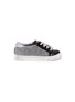 Main View - Click To Enlarge - P448 - Glitter mesh panel leather toddler sneakers
