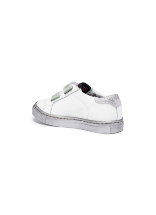 Figure View - Click To Enlarge - P448 - Cracked metallic strap leather toddler sneakers
