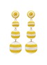 Main View - Click To Enlarge - KENNETH JAY LANE - Stripe threaded sphere drop clip earrings