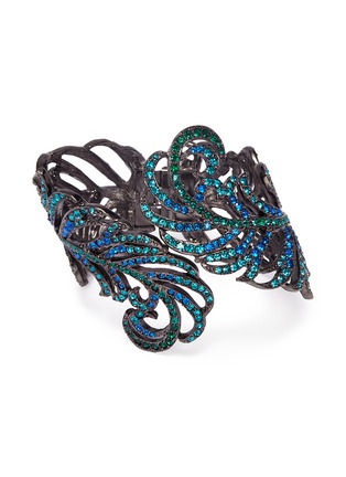 Main View - Click To Enlarge - KENNETH JAY LANE - Glass crystal peacock feather shaped cuff