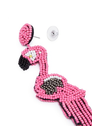 Detail View - Click To Enlarge - KENNETH JAY LANE - Beaded flamingo drop earrings