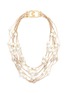 Main View - Click To Enlarge - KENNETH JAY LANE - Glass crystal pavé charm glass pearl tiered necklace