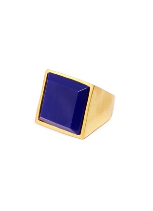 Detail View - Click To Enlarge - KENNETH JAY LANE - Lapis square stone ring