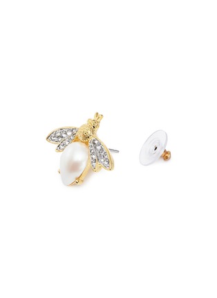 Detail View - Click To Enlarge - KENNETH JAY LANE - Glass crystal faux pearl bee earrings