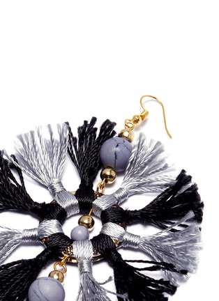 Detail View - Click To Enlarge - KENNETH JAY LANE - Beaded tassel hoop earrings