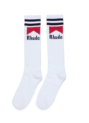 Main View - Click To Enlarge - RHUDE - Logo intarsia socks