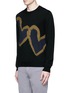 Front View - Click To Enlarge - PS PAUL SMITH - 'Chain-link Heart' Merino wool sweater