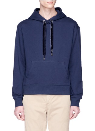 Main View - Click To Enlarge - SAFE SUNDAY X LANE CRAWFORD - Velvet drawstring hoodie