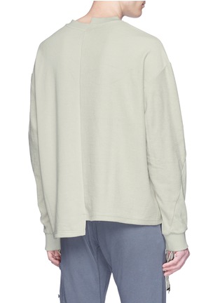 Back View - Click To Enlarge - SAFE SUNDAY X LANE CRAWFORD - Drawstring sleeve reverse panel asymmetric sweatshirt