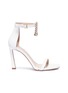 Main View - Click To Enlarge - STUART WEITZMAN - 'Fringe Square Nudist' glass crystal leather sandals