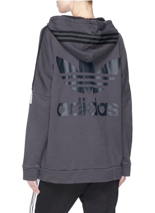 Back View - Click To Enlarge - ADIDAS - 'Adibreak' side snap button hoodie