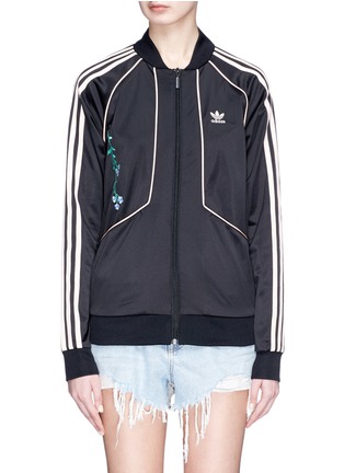Main View - Click To Enlarge - ADIDAS - Floral embroidered track jacket