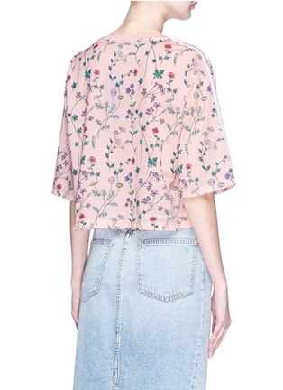 Back View - Click To Enlarge - ADIDAS - Floral print cropped T-shirt