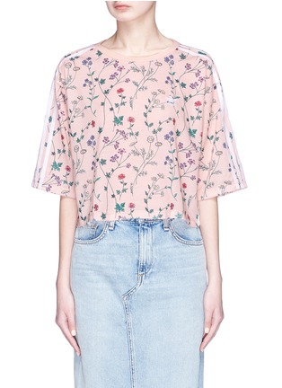 Main View - Click To Enlarge - ADIDAS - Floral print cropped T-shirt