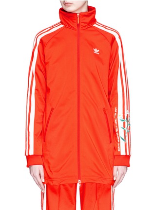 Main View - Click To Enlarge - ADIDAS - Floral embroidered long track jacket