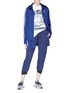 Figure View - Click To Enlarge - ADIDAS - 'Fashion League' split hem satin long track jacket