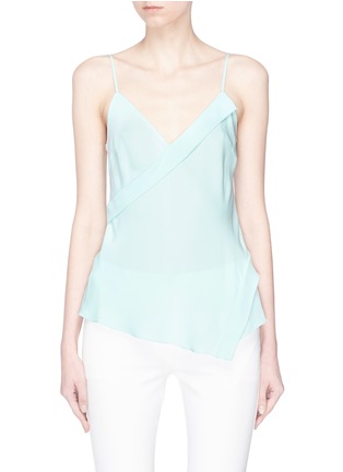 Main View - Click To Enlarge - THEORY - Asymmetric mock wrap silk georgette camisole top