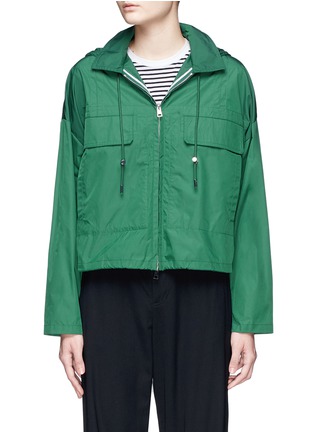 Main View - Click To Enlarge - THEORY - Hooded cropped twill anorak