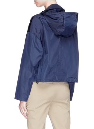 Back View - Click To Enlarge - THEORY - Hooded cropped twill anorak