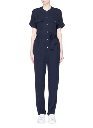 Main View - Click To Enlarge - THEORY - Belted cargo shirt silk jumpsuit