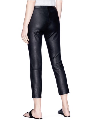 Back View - Click To Enlarge - THEORY - 'Classic Skinny' cropped leather pants