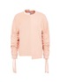 Main View - Click To Enlarge - SAFE SUNDAY X LANE CRAWFORD - Drawstring sleeve reverse panel asymmetric unisex sweatshirt