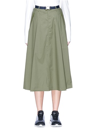 Main View - Click To Enlarge - PHVLO - Quick-release buckle rainproof midi skirt