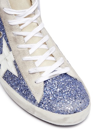 Detail View - Click To Enlarge - GOLDEN GOOSE - 'Francy' glitter suede high top sneakers
