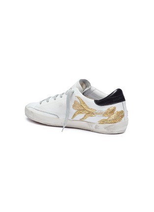 Detail View - Click To Enlarge - GOLDEN GOOSE - 'Superstar' leaf embroidered faux pearl embellished sneakers