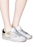 Figure View - Click To Enlarge - GOLDEN GOOSE - 'Superstar' leaf embroidered faux pearl embellished sneakers