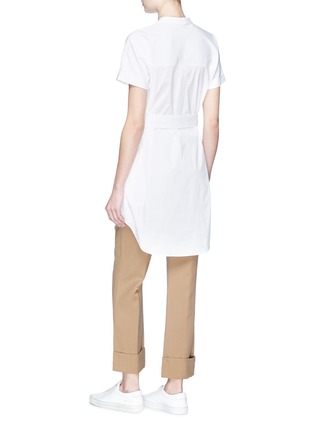 Back View - Click To Enlarge - THEORY - Belted poplin cargo tunic shirt
