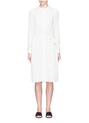 Main View - Click To Enlarge - THEORY - 'Effortless' belted silk tunic dress