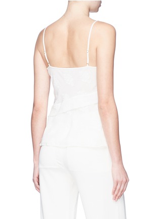 Back View - Click To Enlarge - THEORY - Graphic embroidered mock wrap camisole top