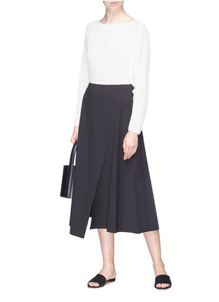 Figure View - Click To Enlarge - THEORY - Split front bouclé mock wrap skirt