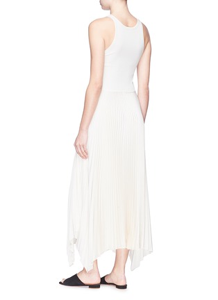 Back View - Click To Enlarge - THEORY - 'Vinessi' pleated skirt rib knit tank dress