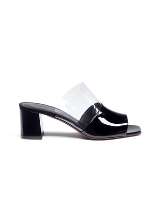 Main View - Click To Enlarge - NEOUS - 'Vanilla' clear PVC patent leather mules