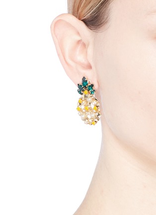 Figure View - Click To Enlarge - ANTON HEUNIS - Swarovski crystal pearl mini pineapple earrings