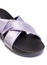 Detail View - Click To Enlarge - FIGS BY FIGUEROA - 'Figomatic' bow cross strap silk satin slide sandals
